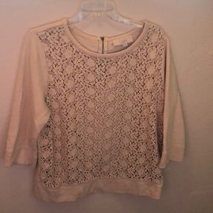 Lace front dressy sweatshirt